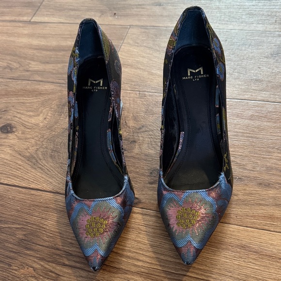 Marc Fisher Shoes - Marc Fisher Women's Heels - Blue and Pink Floral